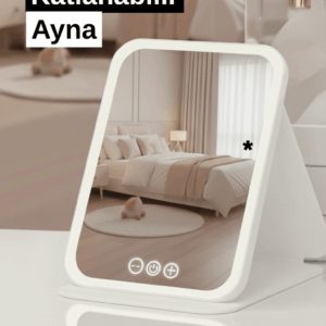 Katlanabilir LED Işıklı Makyaj Aynası – Tricolor Ayarlanabilir Işık, Şarjlı, Taşınabilir Tasarım