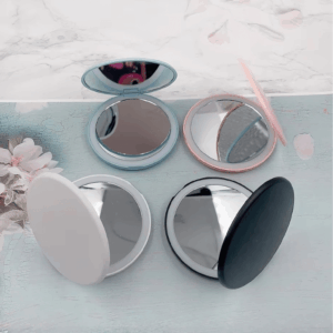 Mini Dairesel LED Işıklı Katlanabilir Makyaj Aynası – Kompakt Tasarım